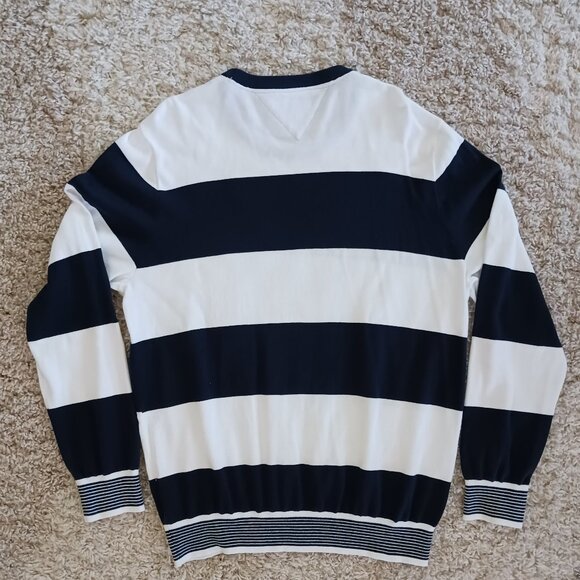 Tommy Hilfiger Men's Knit Crew-Neck Pullover Sweater Blue White Size X Large - Picture 3 of 7